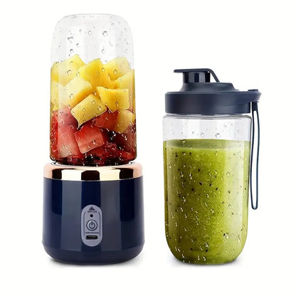 Portable USB Rechargeable Blender – Mini Smoothie & Shake Maker with 6 Blades, 430ml Stainless Steel Travel Mixer
